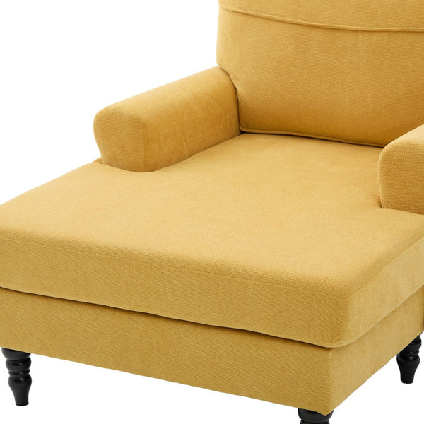 English Elm Modern Chenille Recliner Chaise Lounge Sofa Chair with High-Resilience Foam, Wide Seat, 550lb Capacity Mustard yellow W395P371336