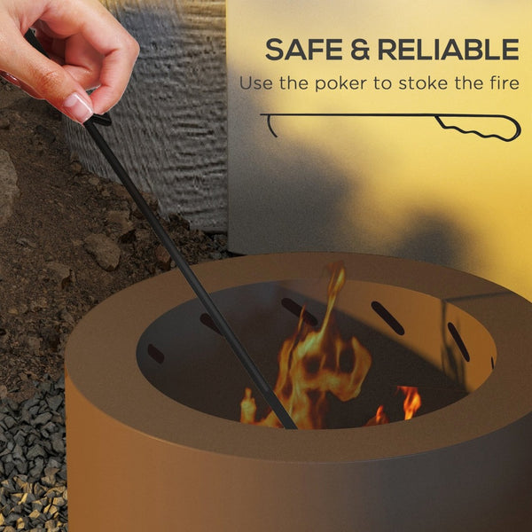 English Elm Outsunny 19 Inch Stainless Steel Wood Burning Fire Pit with Secondary Combustion Design W2225P174294