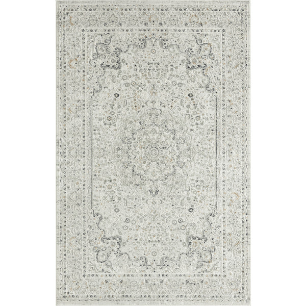 Homeroots 5' X 8' Ivory Gray And Taupe Floral Power Loom Stain Resistant Area Rug  Polyester 483027