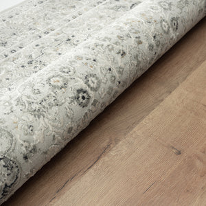 Homeroots 5' X 8' Ivory Gray And Taupe Floral Power Loom Stain Resistant Area Rug  Polyester 483027