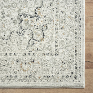 Homeroots 8' X 10' Ivory Gray And Taupe Floral Power Loom Stain Resistant Area Rug  Polyester 483028