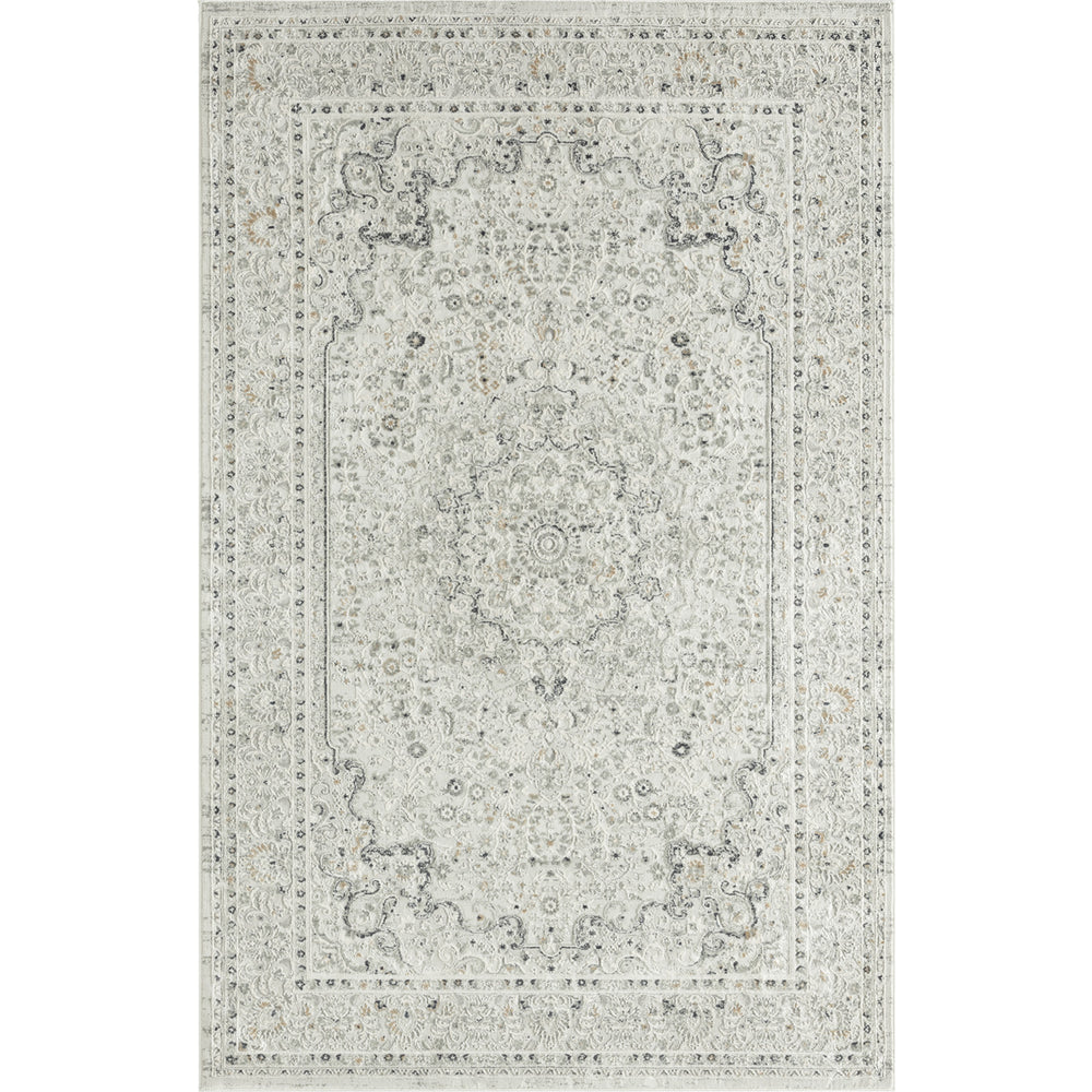 Homeroots 9' X 12' Ivory Gray And Taupe Floral Power Loom Stain Resistant Area Rug  Polyester 483029