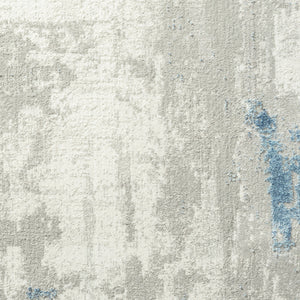 Homeroots 8' X 10' Ivory Gray And Blue Abstract Power Loom Stain Resistant Area Rug  Polyester 483034