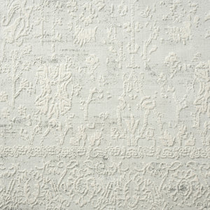 Homeroots 8' X 10' Ivory And Gray Floral Power Loom Distressed Stain Resistant Area Rug  Polyester 483040