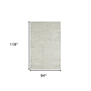 Homeroots 8' X 10' Ivory And Gray Floral Power Loom Distressed Stain Resistant Area Rug  Polyester 483040