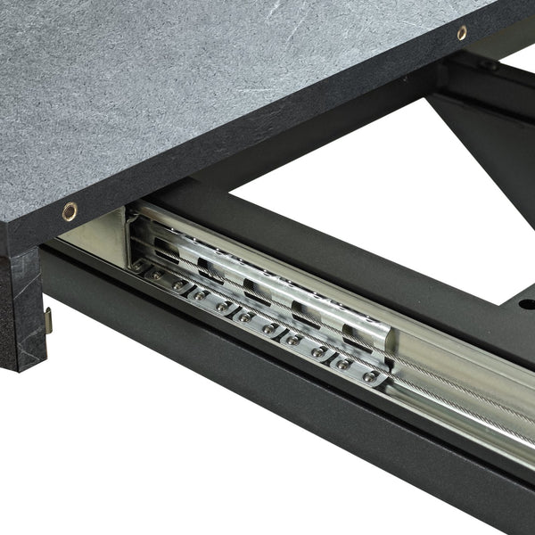 English Elm Retro Extendable Dining Set with Metal Frame and 4 Steel Chairs, Space-Saving Modern Farmhouse Elegance Black+Gery W757S00034