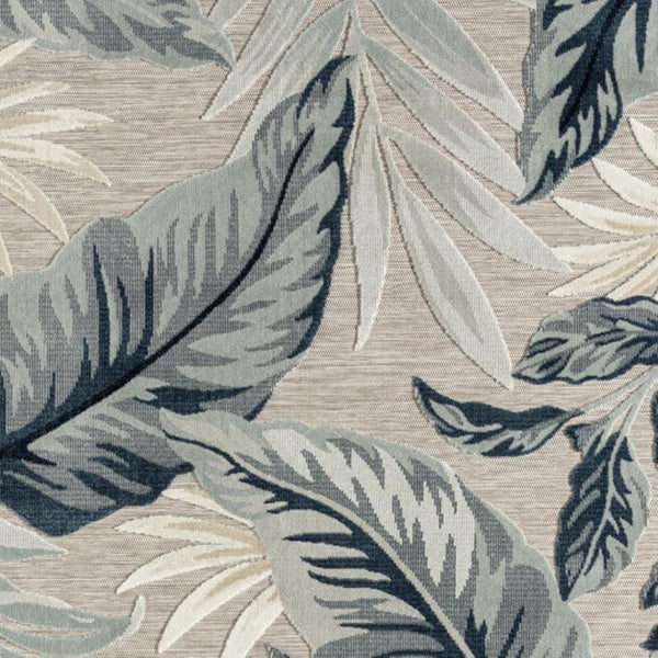 HomeRoots 8' X 10' Blue and Gray Indoor/Outdoor Area Rug - Durable, Stylish, Floral Design for Any Space 483049