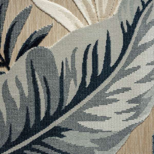 HomeRoots 8' X 10' Blue and Beige Area Rug – Durable Indoor/Outdoor Design with Floral Motif for Any Space 483051
