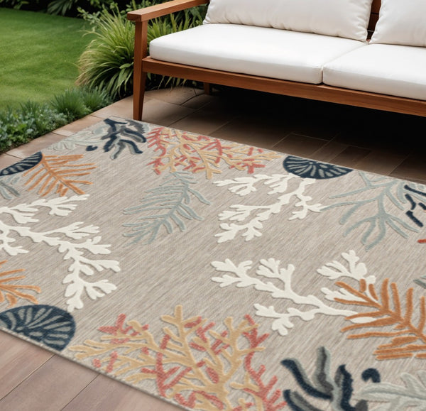 HomeRoots 8' X 10' Blue and Gray Area Rug - Stylish Indoor/Outdoor Durable Design with Modern Abstract Pattern 483055