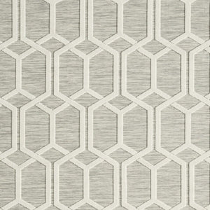 HomeRoots 8' x 10' Gray and Ivory Area Rug - Modern Geometric Design for Indoor and Outdoor Elegance & Durability 483061
