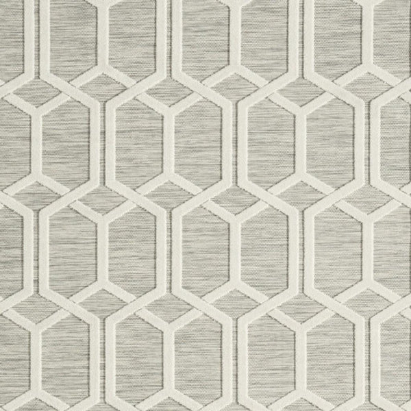 HomeRoots 8' x 10' Gray and Ivory Area Rug - Modern Geometric Design for Indoor and Outdoor Elegance & Durability 483061