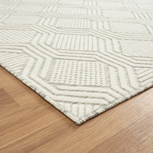 Homeroots 8' X 10' Gray And Ivory Geometric Stain Resistant Indoor Outdoor Area Rug  Polypropylene 483065