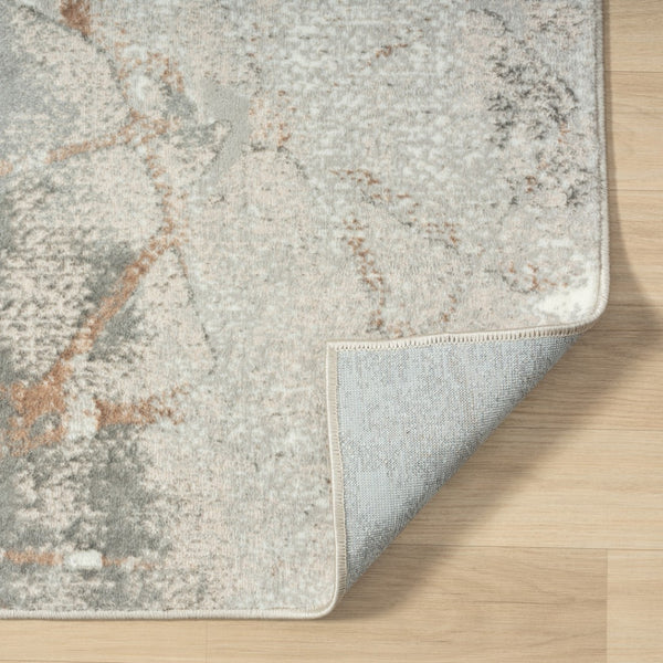 HomeRoots 5' Abstract Stain-Resistant Area Rug in Beige, Gray, and Brown for Contemporary Home Décor Solutions 5' X 7' 483066