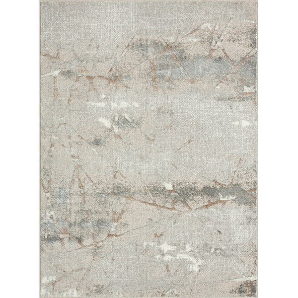 HomeRoots 5' Abstract Stain-Resistant Area Rug in Beige, Gray, and Brown for Contemporary Home Décor Solutions 7' X 9' 483067