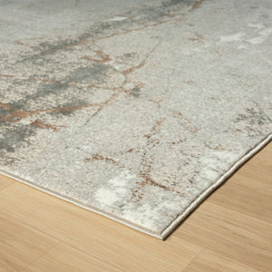 HomeRoots 5' Abstract Stain-Resistant Area Rug in Beige, Gray, and Brown for Contemporary Home Décor Solutions 7' X 9' 483067