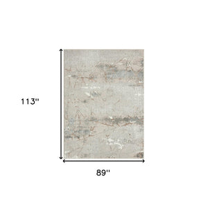 HomeRoots 5' Abstract Stain-Resistant Area Rug in Beige, Gray, and Brown for Contemporary Home Décor Solutions 7' X 9' 483067