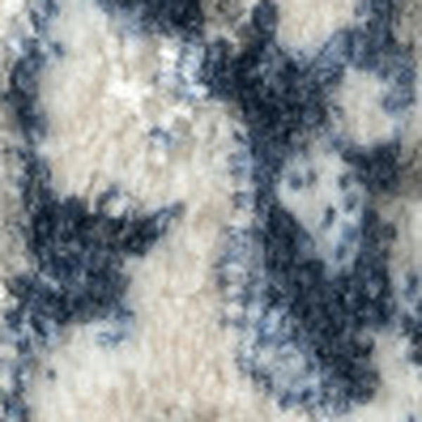 HomeRoots 5' Elegant Turkish Abstract Area Rug in Beige, Cream, Blue, and Gray – Stain Resistant for Modern Homes 5' X 7' 483068