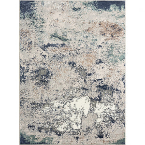 HomeRoots 7' Abstract Blue and Gray Stain Resistant Area Rug - Modern Design for Stylish, Easy Care Spaces 7' X 9' 483075