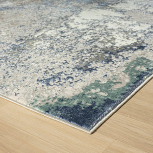 HomeRoots 7' Abstract Blue and Gray Stain Resistant Area Rug - Modern Design for Stylish, Easy Care Spaces 7' X 9' 483075
