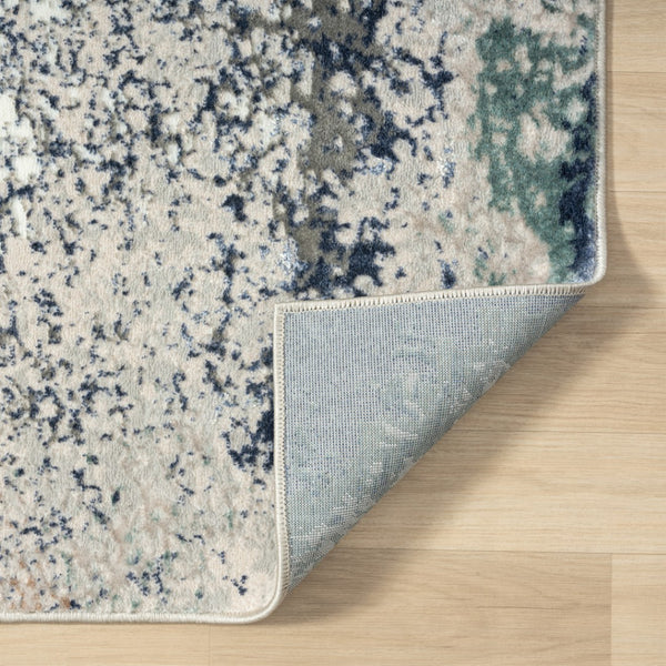 HomeRoots 7' Abstract Blue and Gray Stain Resistant Area Rug - Modern Design for Stylish, Easy Care Spaces 7' X 9' 483075