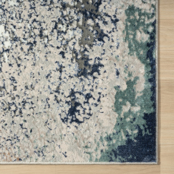 HomeRoots 7' Abstract Blue and Gray Stain Resistant Area Rug - Modern Design for Stylish, Easy Care Spaces 7' X 9' 483075