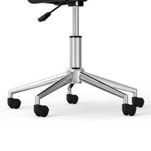 English Elm Dax Bentwood Office Chair Tan Vegan Leather Upholstered Swivel, Tufted Padded Seat, Adjustable Height B136P203491