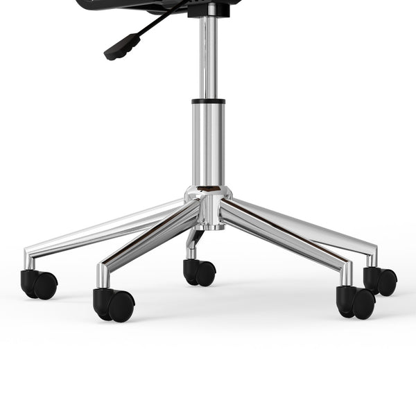 English Elm Dax Bentwood Office Chair Tan Vegan Leather Upholstered Swivel, Tufted Padded Seat, Adjustable Height B136P203491