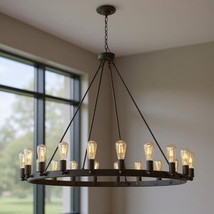 Bronze Dimmable Multi Light Chandelier with Candle Inspired Metal Arms for Dining Rooms