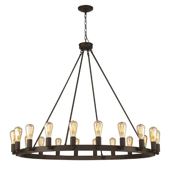 HomeRoots Bronze Dimmable Multi Light Chandelier with Candle Inspired Metal Arms for Dining Rooms 483107
