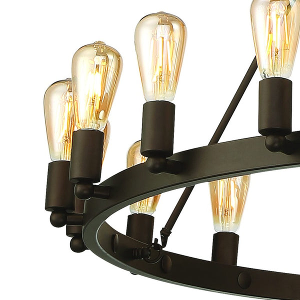 Bronze Dimmable Multi Light Chandelier with Candle Inspired Metal Arms for Dining Rooms