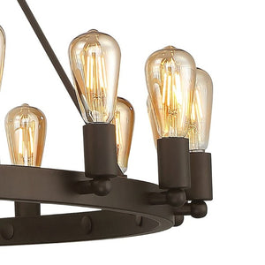 Bronze Dimmable Multi Light Chandelier with Candle Inspired Metal Arms for Dining Rooms