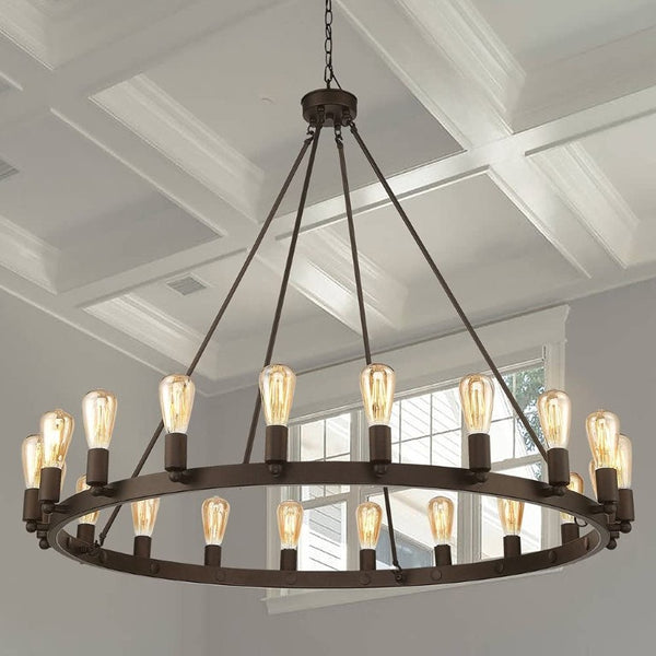 Bronze Dimmable Multi Light Chandelier with Candle Inspired Metal Arms for Dining Rooms