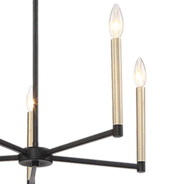 Candle Style Five Light Dimmable Metal Chandelier Elegant Glam Fixture for Dining Rooms