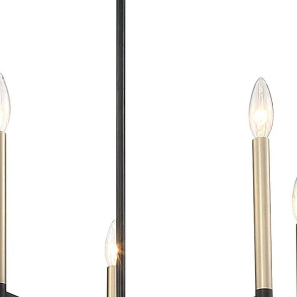 Candle Style Five Light Dimmable Metal Chandelier Elegant Glam Fixture for Dining Rooms