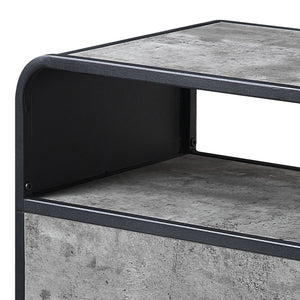 English Elm Concrete Grey And Black 2-Drawer Tv Stand – Modern Design With Ample Storage For Any Room B062P186514