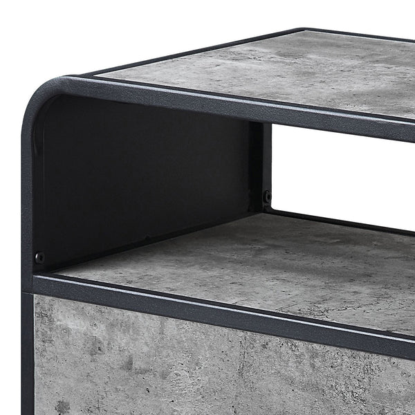 English Elm Concrete Grey And Black 2-Drawer Tv Stand – Modern Design With Ample Storage For Any Room B062P186514
