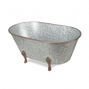 Homeroots 11" Gray Galvanized Metal Hand Painted Tabletop Sculpture  Galvanized Metal 483282