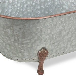 Homeroots 11" Gray Galvanized Metal Hand Painted Tabletop Sculpture  Galvanized Metal 483282