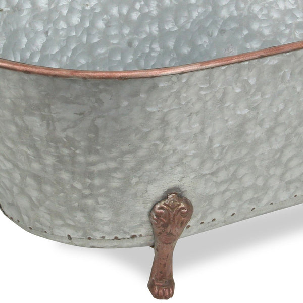 Homeroots 11" Gray Galvanized Metal Hand Painted Tabletop Sculpture  Galvanized Metal 483282