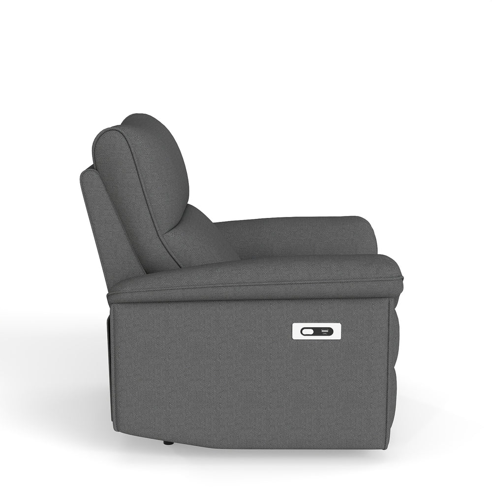English Elm Wall Zero Wall Power Recliner Chair with Overstuffed Backrest, USB Type-C Charging Port, Space-Saving Electric Recliner for Small Rooms Dark Gray W1028S00055
