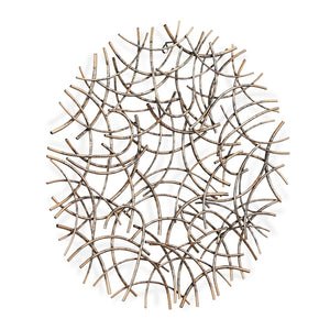 HomeRoots 33" Handcrafted Bronze Metal Abstract Round Sculpture - Unique Dimensional Wall Art for Home Decor 483341