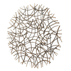 HomeRoots 33" Handcrafted Bronze Metal Abstract Round Sculpture - Unique Dimensional Wall Art for Home Decor 483341
