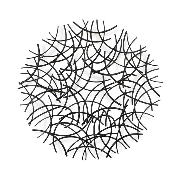 HomeRoots 33" Handcrafted Bronze Metal Abstract Round Sculpture - Unique Dimensional Wall Art for Home Decor 483341