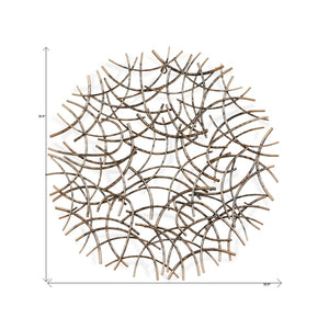 HomeRoots 33" Handcrafted Bronze Metal Abstract Round Sculpture - Unique Dimensional Wall Art for Home Decor 483341