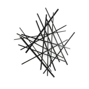 Homeroots 29" Black Metal Abstract Dimensional Sculpture - Unique Handmade Wall Art For Modern Home Decor  Metal 483360