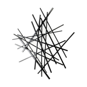 Homeroots 29" Black Metal Abstract Dimensional Sculpture - Unique Handmade Wall Art For Modern Home Decor  Metal 483360