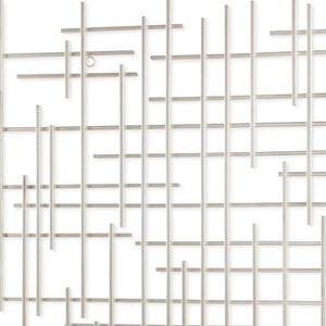 Homeroots 39" X 38" Silver  Metal Abstract Lines Hanging Dimensional Sculpture  Metal 483363