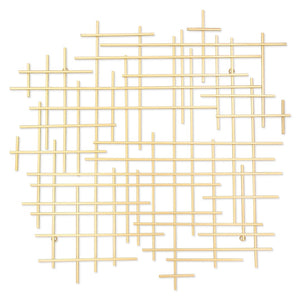 HomeRoots 31" Gold Metal Abstract Lines Wall Sculpture - Modern Handmade Art for Living Room & Lounge Decor 483365