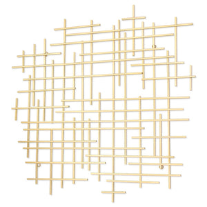 HomeRoots 31" Gold Metal Abstract Lines Wall Sculpture - Modern Handmade Art for Living Room & Lounge Decor 483365