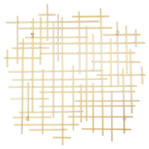 HomeRoots 31" Gold Metal Abstract Lines Wall Sculpture - Modern Handmade Art for Living Room & Lounge Decor 483365
